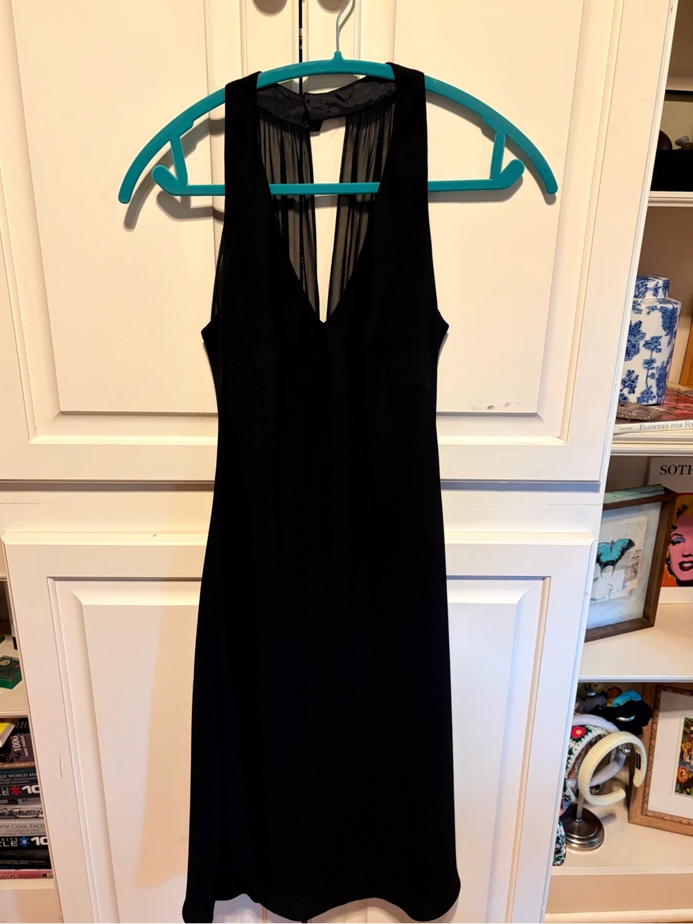 Jones Wear Black Sleeveless Midi Dress with Sheer Back